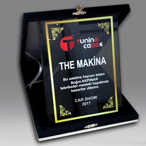 Kadife Kutulu Kristal Plaket