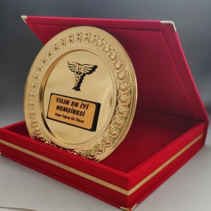 20cm Gold Tabak Plaket-ÖY156