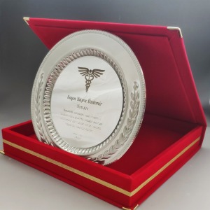 20cm Kutulu Gümüş Tabak Plaket