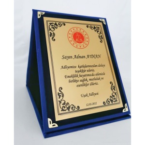 12x16 cm Şapkalı Model Kadife Plaket