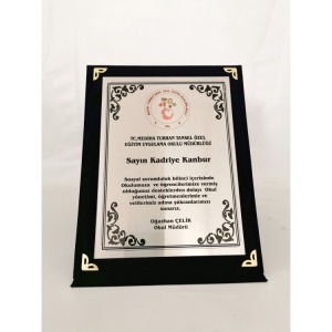 12x16 cm Şapkalı Model Kadife Plaket