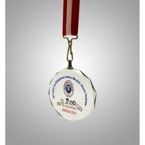 Kristal Cam Madalya 6cm